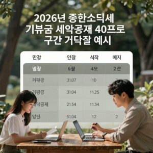 2026년 종합소득세 기부금 세액공제 40프로 구간 계산 예시