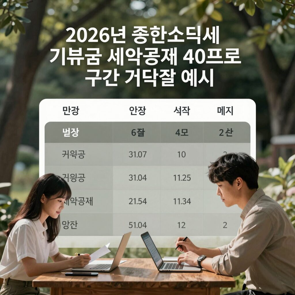 2026년 종합소득세 기부금 세액공제 40프로 구간 계산 예시