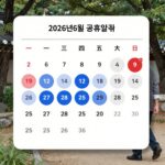 2026년 6월 공휴일 달력으로 현충일과 대체공휴일 6월5일이 강조되어 있음