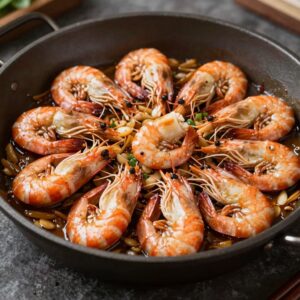 백종원 스타일 마늘쫑 새우볶음 완성 접시