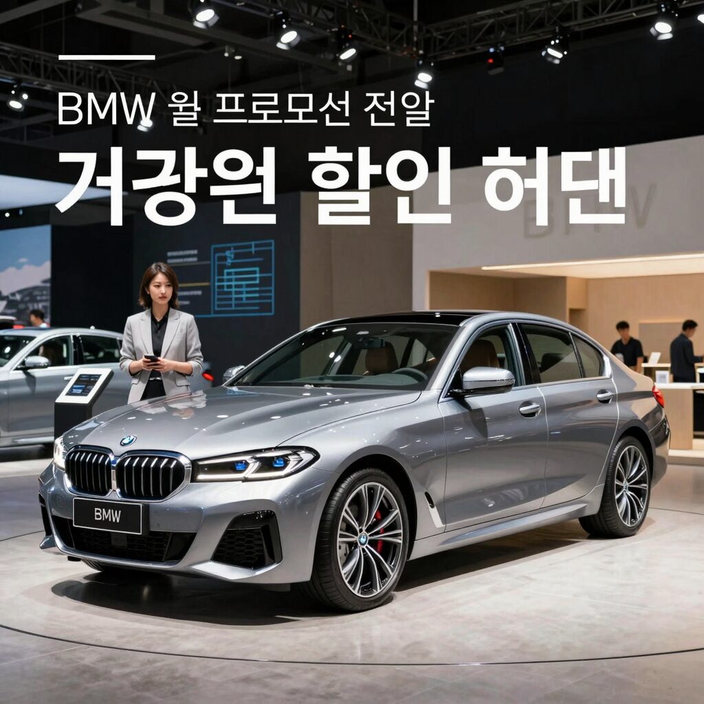 BMW 6월 프로모션 전시장 이미지 다양한 모델 할인 혜택 안내
