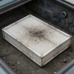 자동차에어컨냄새 원인과 해결법 오염된 자동차 에어컨 필터 모습