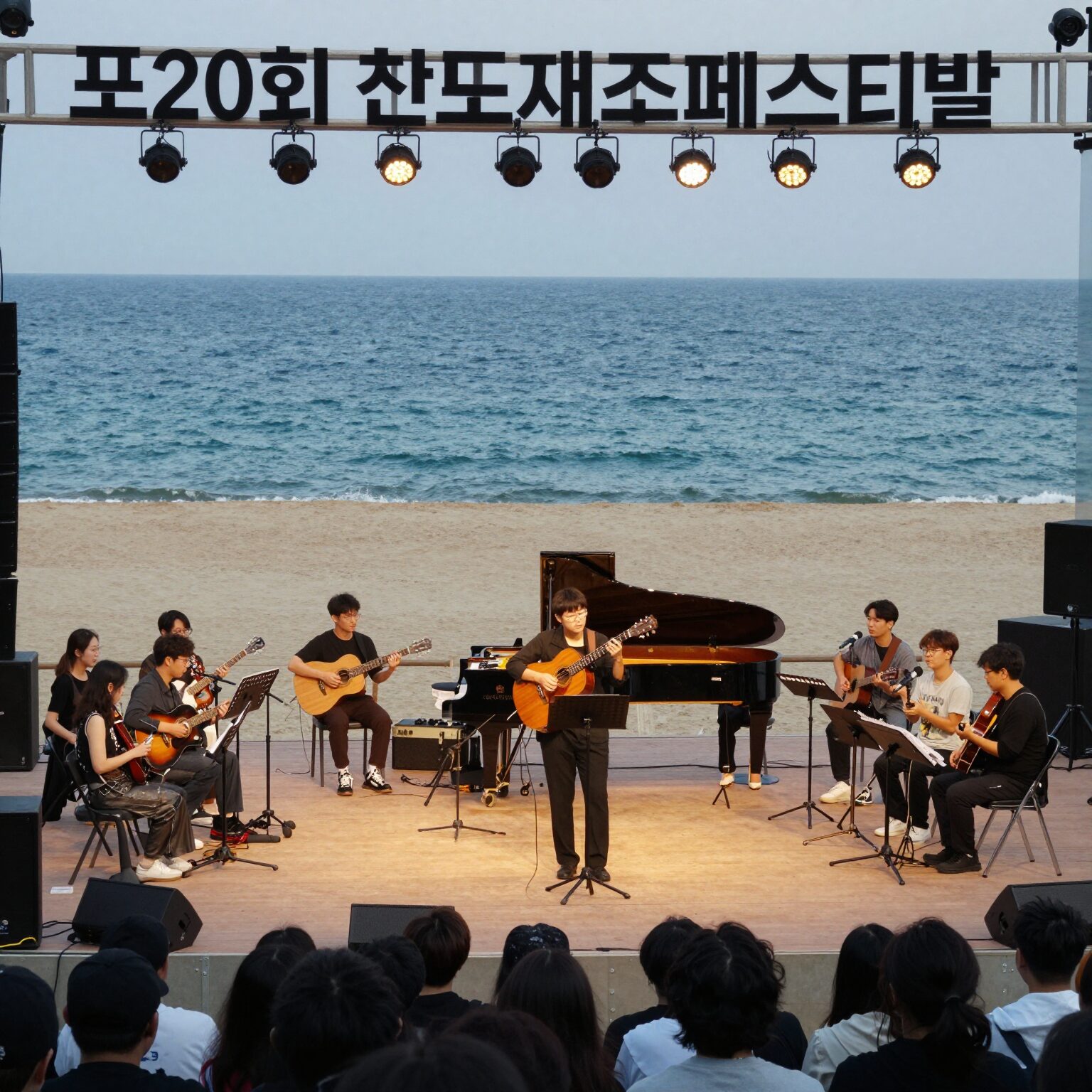 포항 칠포해수욕장 상설공연장에서 열리는 제20회 칠포재즈페스티벌 야외 공연 전경