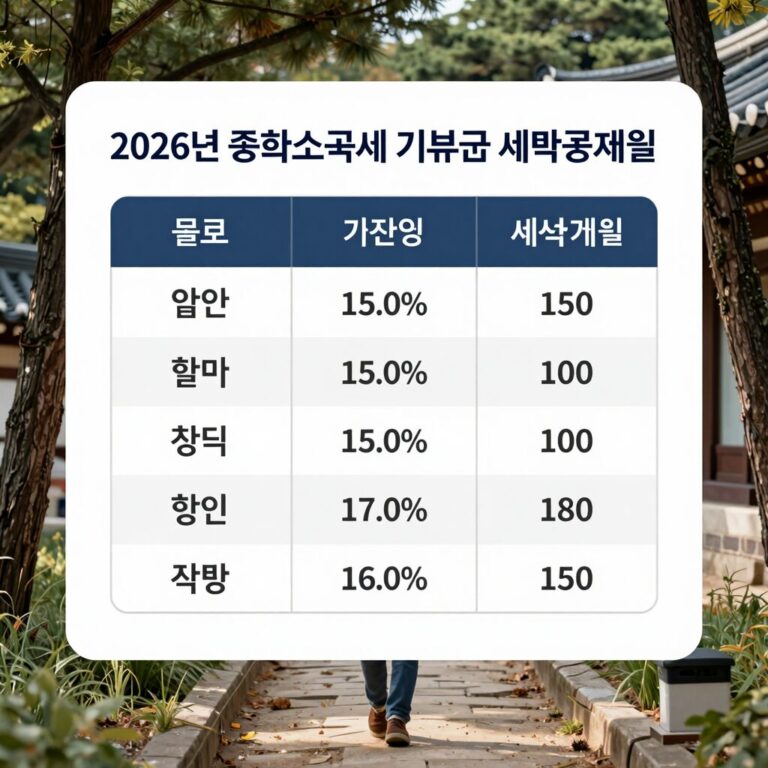 2026년 종합소득세 기부금 세액공제율 표
