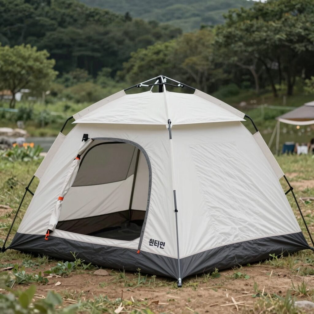 초보자도 쉽게 설치하는 원터치 텐트, 캠핑장에서 펼쳐진 모습