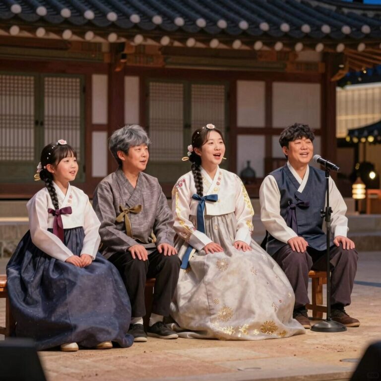 어버이날 가족이 함께 노래하며 행복해하는 모습