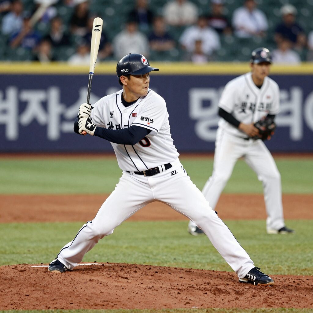 KBO 퓨처스리그 경기 중 선수들의 역동적인 장면