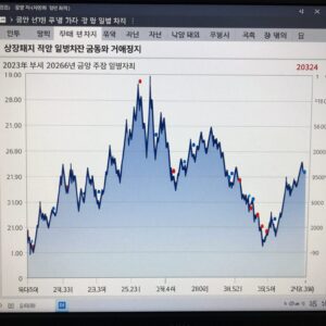 2023년부터 2026년까지 금양 주식 일봉 차트, 상장폐지 직전 급등과 거래정지 구간 표시