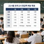 고2 6모 등급컷 전망과 대비 전략 고2 6월 모의고사 등급컷 예상 표와 3월 등급컷 비교 그래프