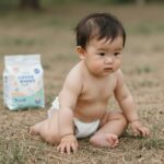 하기스썸머 여름기저귀 추천 후기 하기스썸머 기저귀를 착용하고 신나게 뒹구는 아기 모습