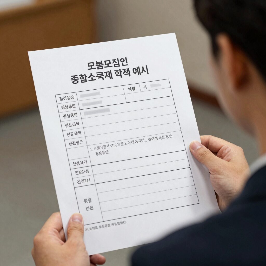 보험모집인 종합소득세 신고서 작성 예시