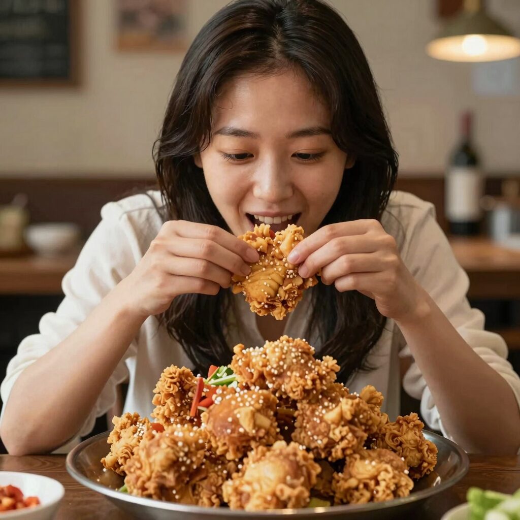 김신영이 나혼산에서 먹은 코스트코 갓튀김어포 사진
