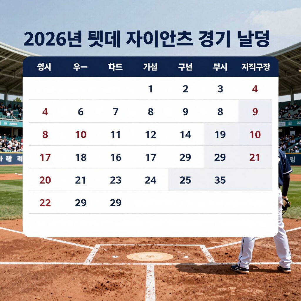 2026년 롯데 자이언츠 경기 일정 사직구장 홈 경기 달력