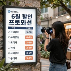 롯데월드 6월 할인 프로모션 표와 자유이용권 가격 비교