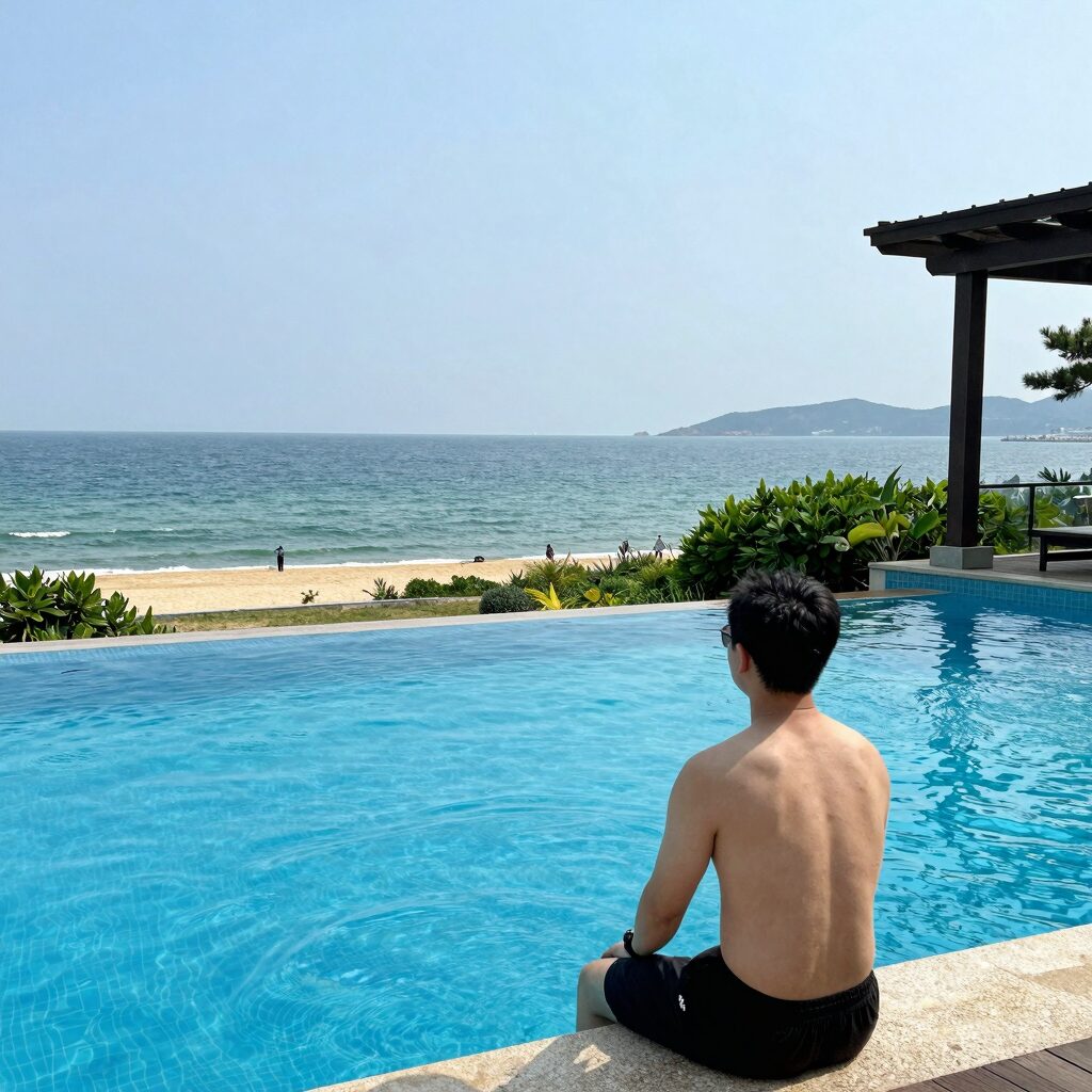 무이네 더아남 리조트 메인 풀과 바다 뷰 아고다 6월 할인코드 적용 가능