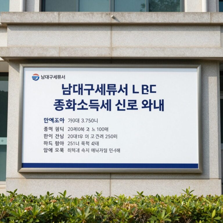 남대구세무서 건물 외관과 종합소득세 신고 안내 표지판 사진