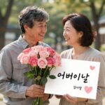어버이날 인사말 이미지 추천 어버이날 부모님께 드리는 감사 인사말 이미지, 따뜻한 카네이션과 손글씨 문구가 담긴 카드 스타일
