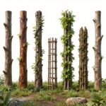 식물 지지대 제대로 고르는 법 Various plant support types including totem, stick, cage, and trellis