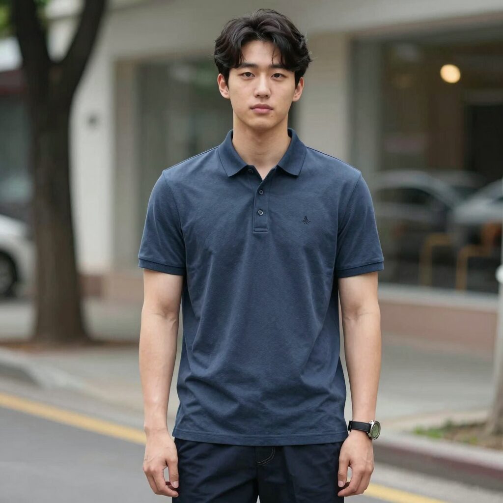 키 171cm 몸무게 68kg 모델의 폴로 랄프 로렌 스트레치 치노 쇼트 S 사이즈 착용 사진