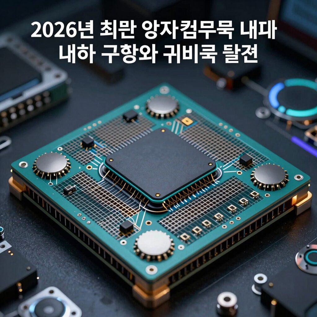 2026년 최신 양자컴퓨터 칩 내부 구조와 큐비트 배열 모습