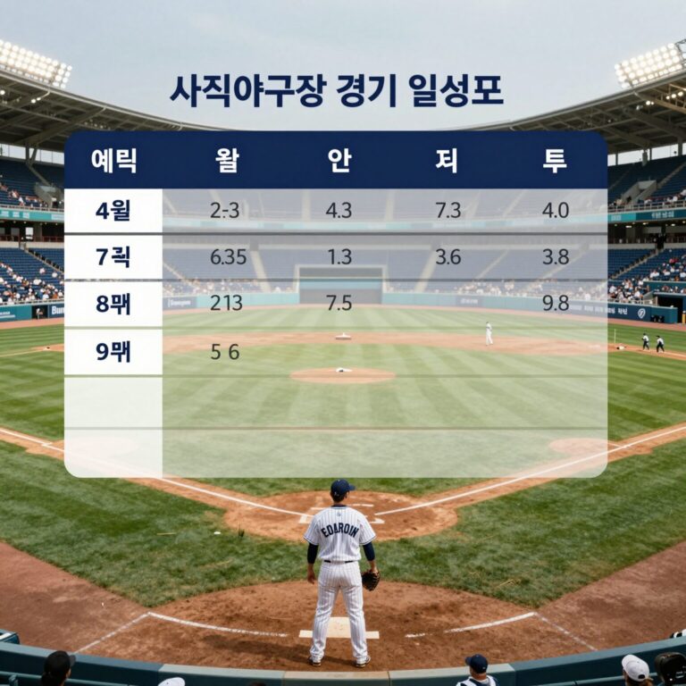 사직야구장 4월 경기 일정표와 예매 정보