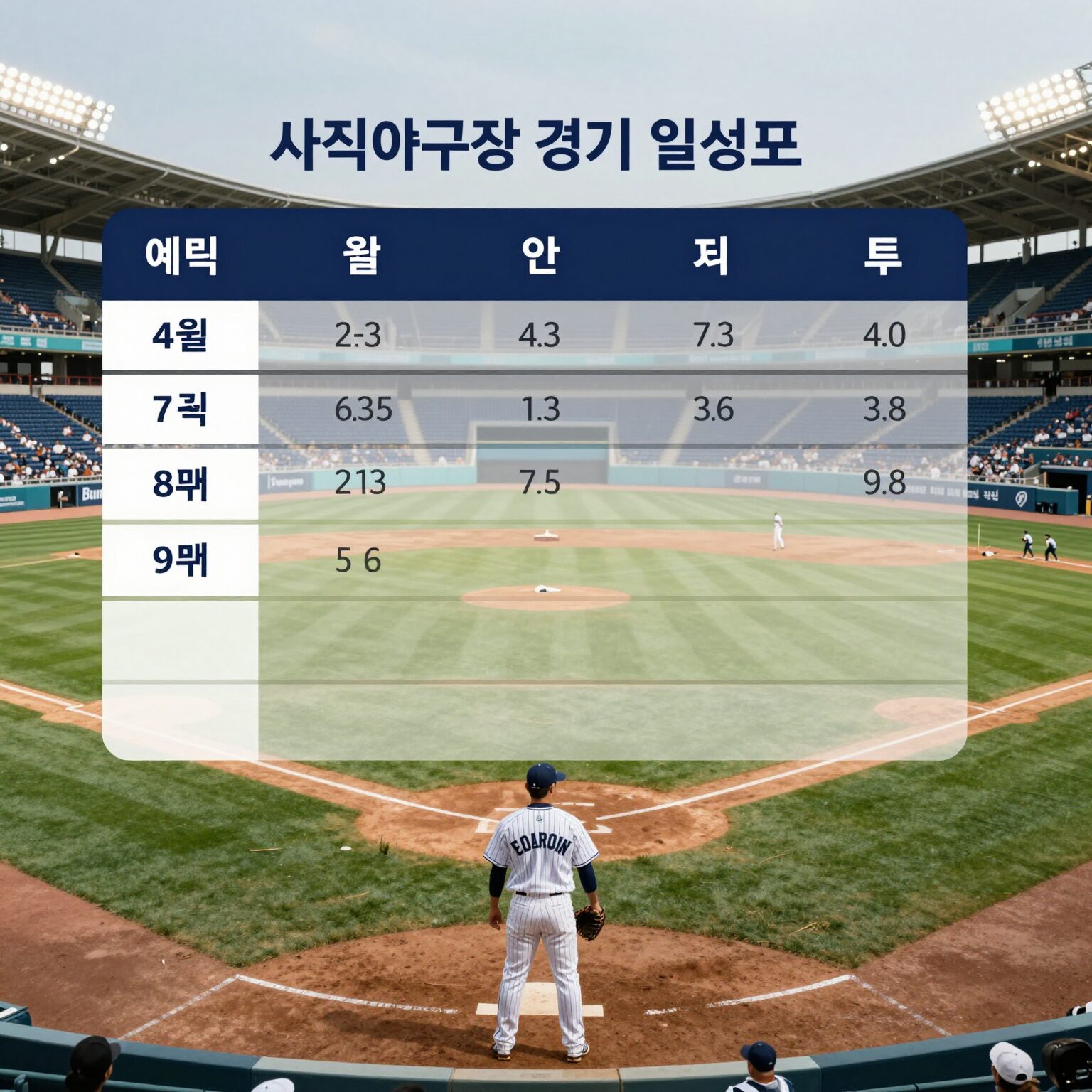사직야구장 4월 경기 일정표와 예매 정보