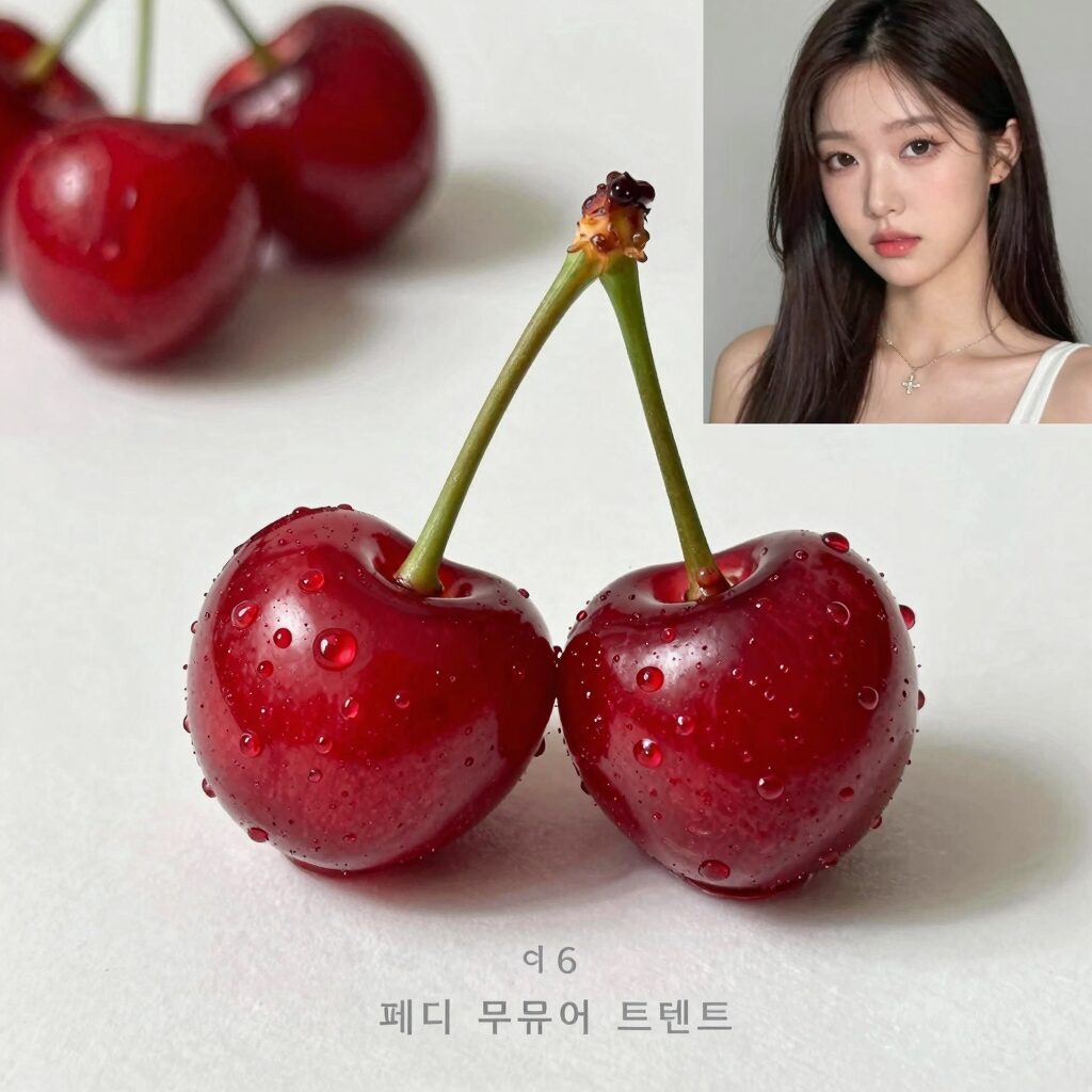 2026 여름 페디큐어 디자인 트렌드 중 하나인 체리레드와 오로라 스타일을 보여주는 이미지