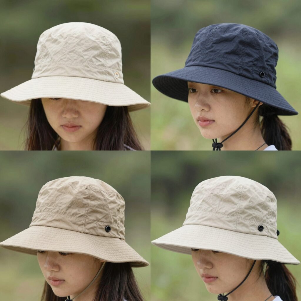 종이썬캡, 올커버와이드사파리모자, 남녀공용 등산모자, UV썬캡 등 다양한 햇빛가리개 모자 종류를 비교한 사진
