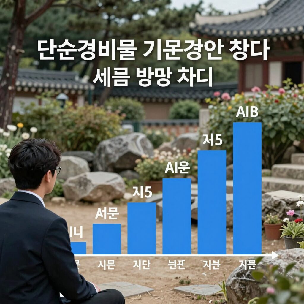 단순경비율과 기준경비율 적용 시 세금 부담 차이를 비교한 그래프 이미지, 단순경비율이 세금이 훨씬 적다