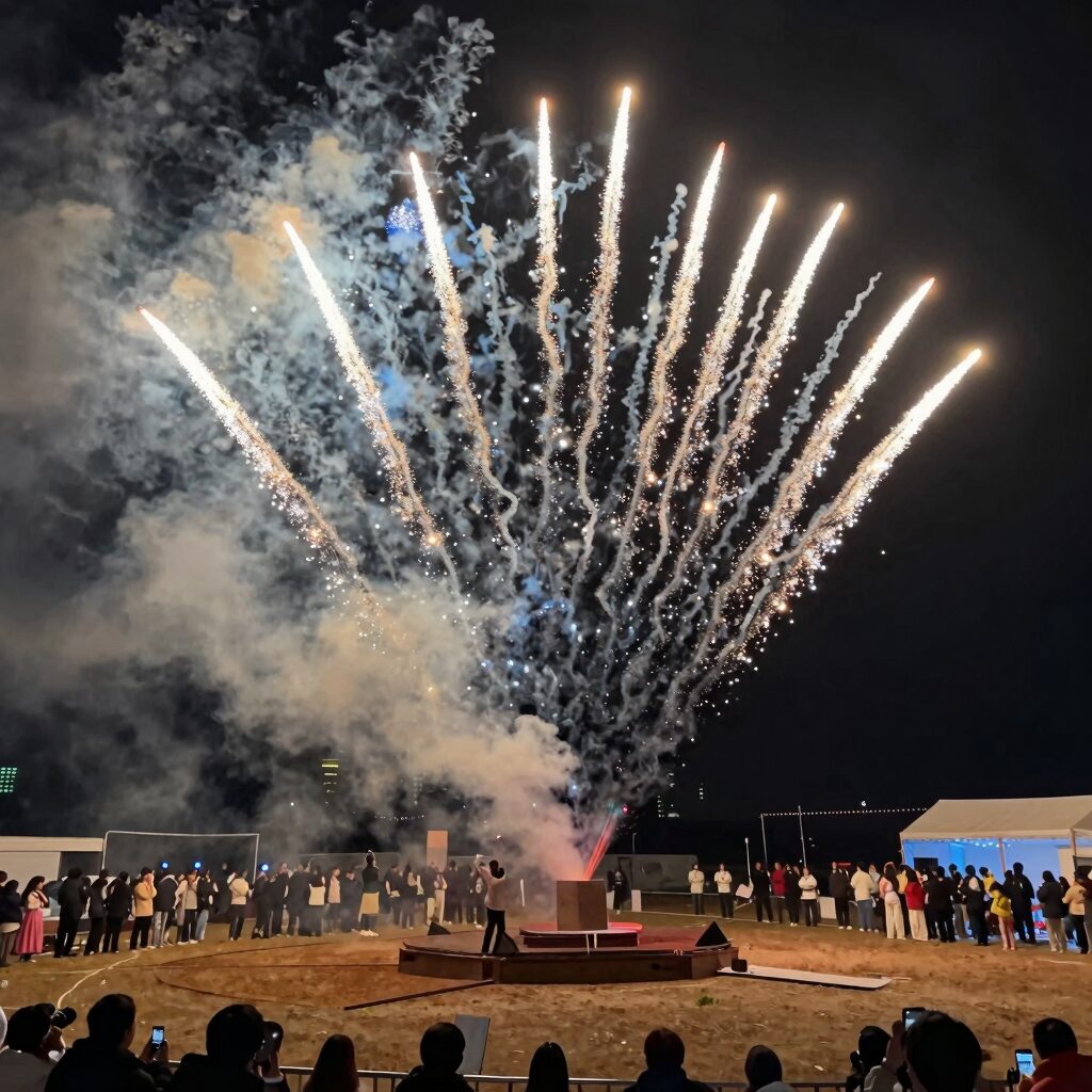 2026년 울산 쇠부리축제 개막식 불꽃놀이 장면, 달천철장에서 열린 희망 불꽃 점화식