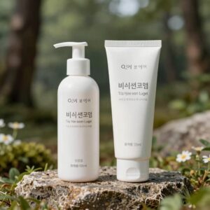 비쉬 선크림 기획세트 휴대용 55ml와 선로션 구성