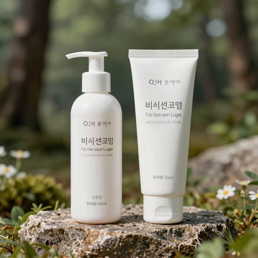 비쉬 선크림 기획세트 휴대용 55ml와 선로션 구성