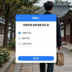위택스 자동차세 납부내역 조회 화면