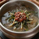 열무비빔국수 완성 사진 새콤달콤한 양념이 잘 섞인 모습