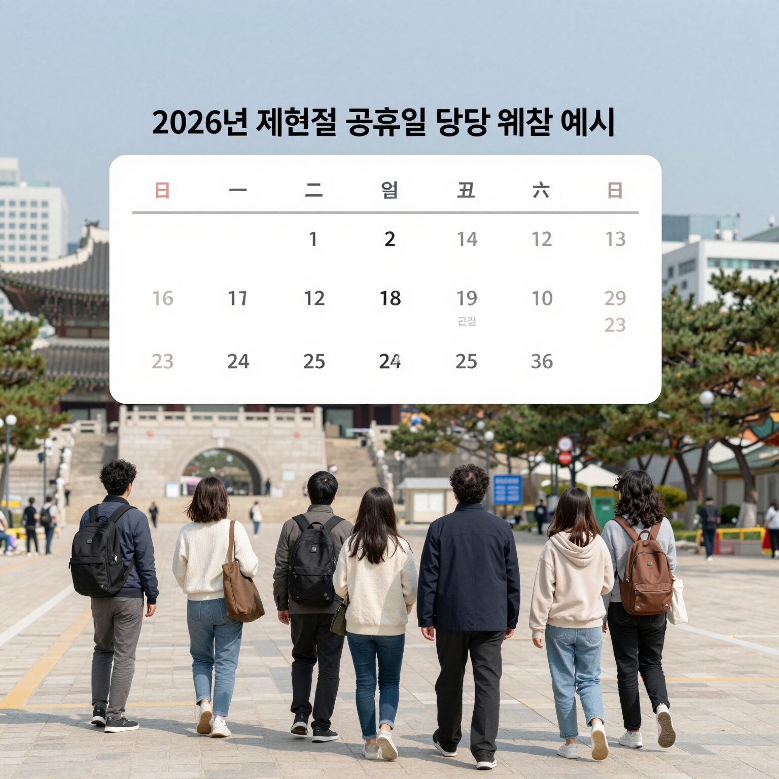2026년 제헌절 공휴일 달력 이미지와 휴일근로수당 계산 예시