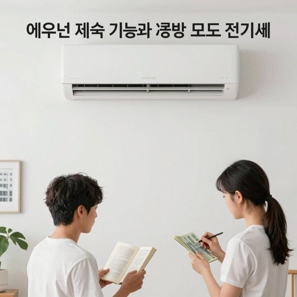 에어컨 제습 기능과 냉방 모드 전기세 비교 그래프