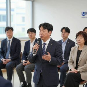 안상훈 의원이 장기요양 종사자들과 소통 간담회에서 발언하는 모습