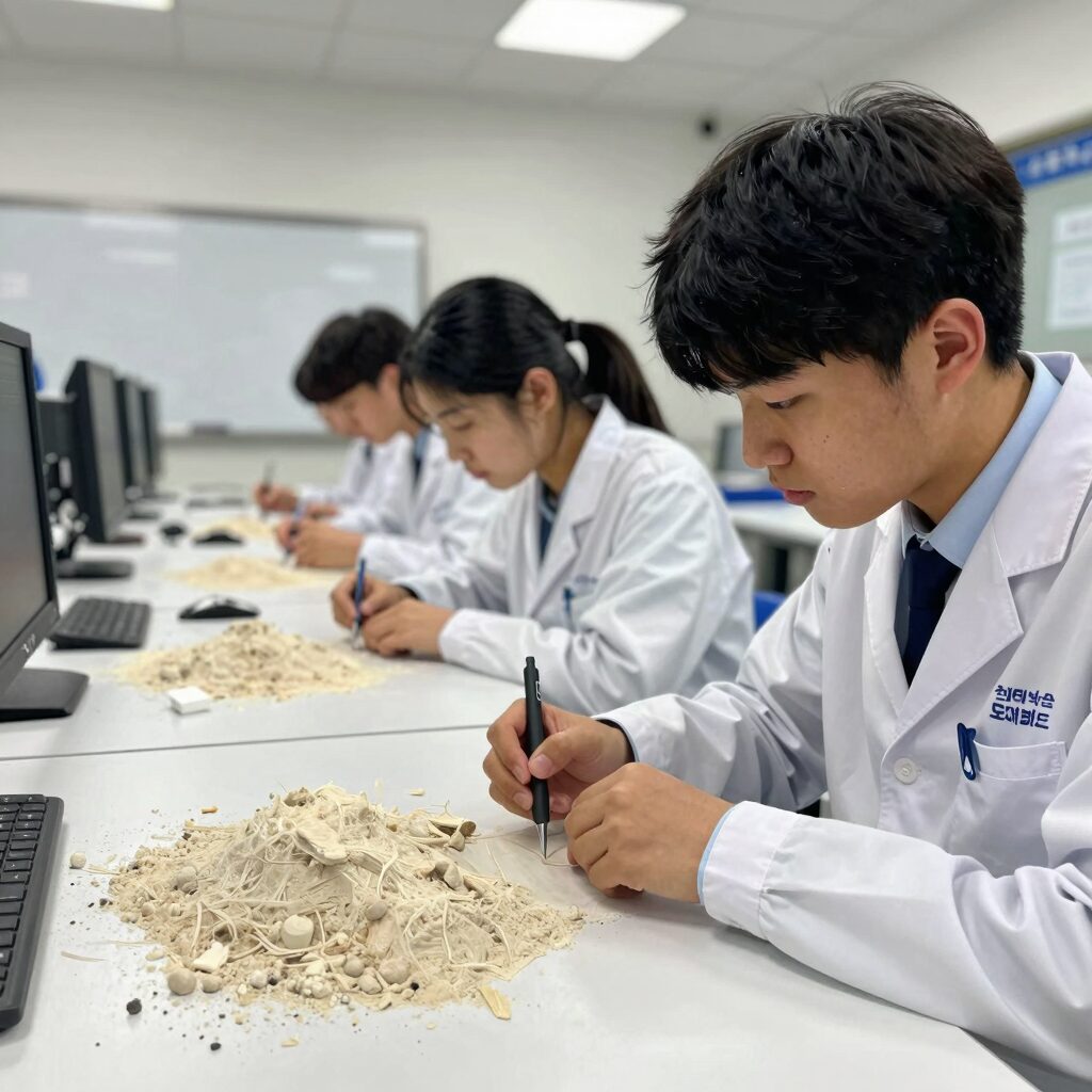 산학일체형 도제학교에서 학생이 기업 현장에서 실습하는 모습