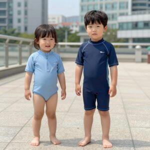 UV차단 기능이 있는 유아 래시가드 수영복