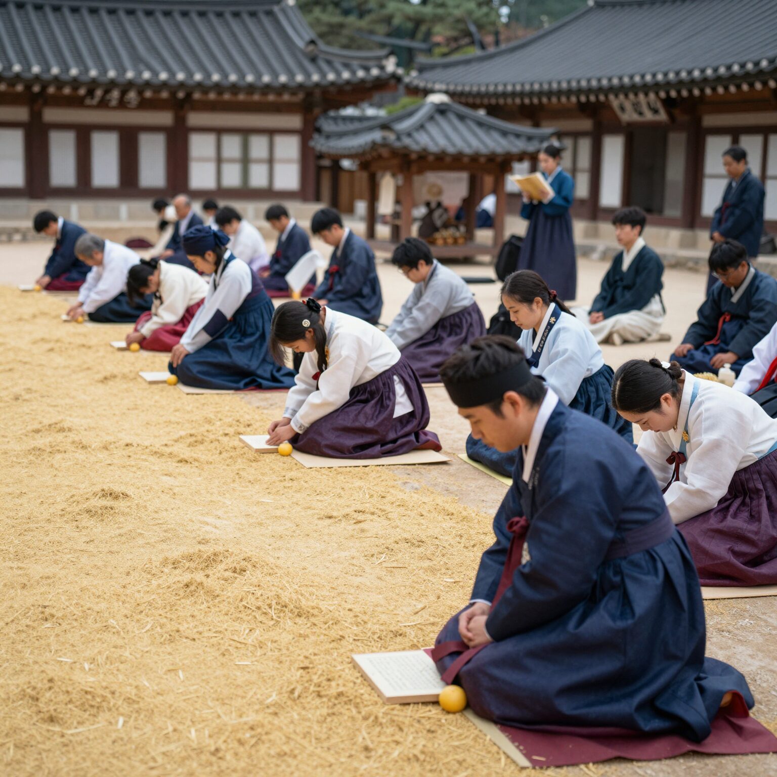 인도 보드가야 마하보디대탑 새벽 예불 중 보리수와 금강보좌 앞에서 기도하는 순례자들