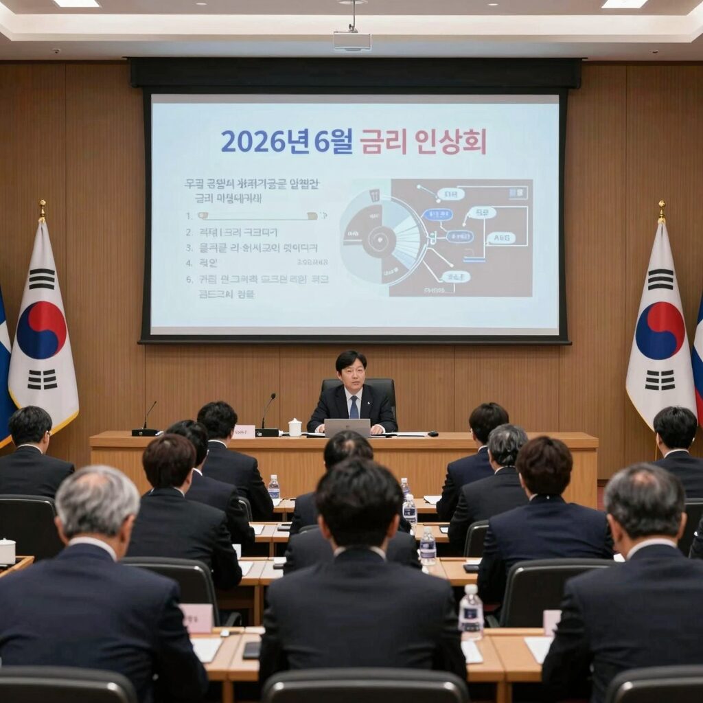 일본은행 BOJ 금융정책결정회의 회의장 사진, 2026년 6월 금리 인상 발표를 앞둔 분위기