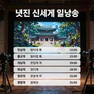 멋진 신세계 재방송 일정표와 TV 화면
