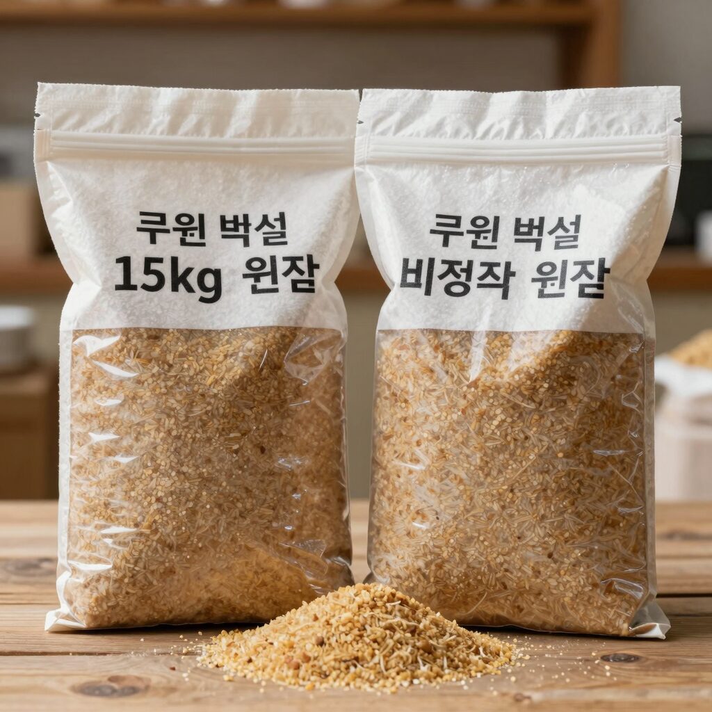 갈색설탕 15kg 큐원 백설 비정제 원당 비교 이미지