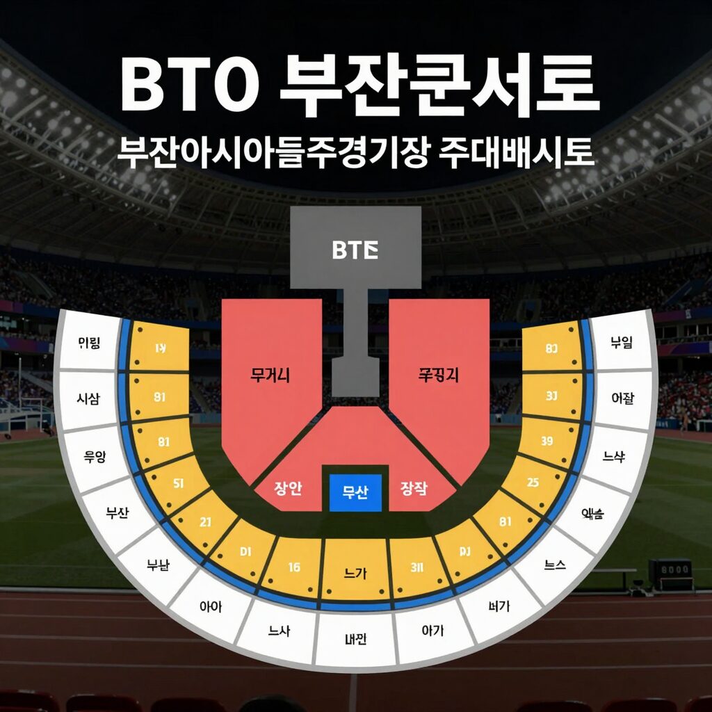 BTS 부산콘서트 부산아시아드주경기장 좌석배치도 360도 무대 시야 가이드