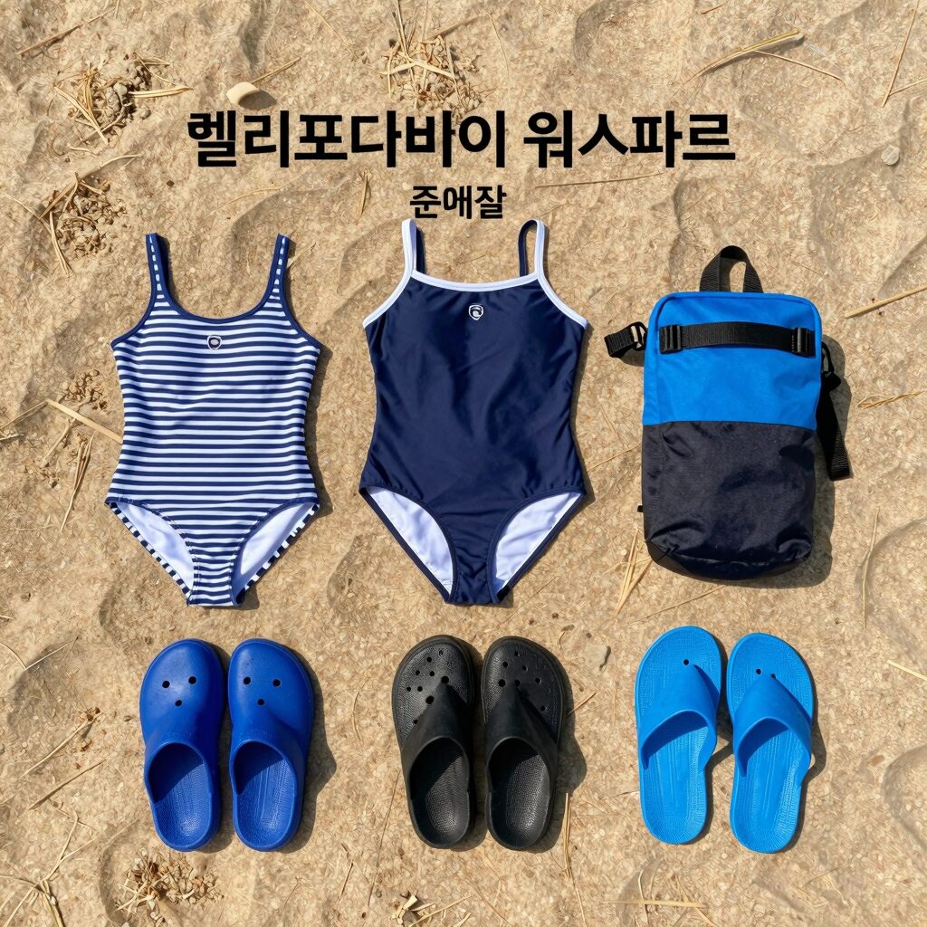 캘리포니아비치 워터파크 준비물 목록: 수영복, 아쿠아슈즈, 선크림, 방수팩, 구명조끼 등