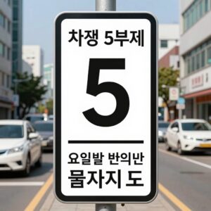 차량 5부제 요일별 번호판 끝자리 표