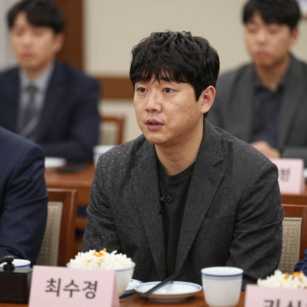 한국인의 밥상 새 MC 최수종이 700회 기자간담회에서 소감을 전하고 있다