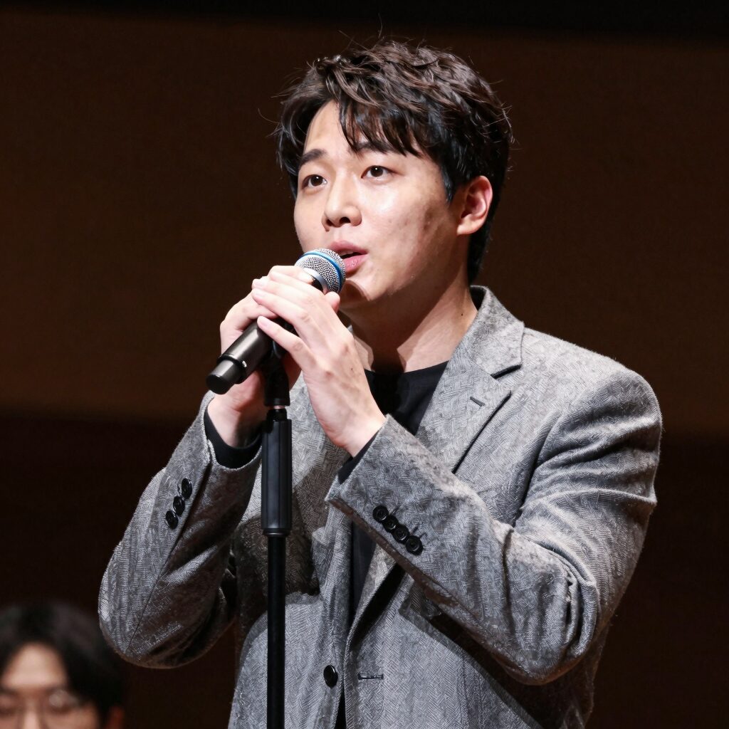 최민우 2026년 모차르트 공연 중 강렬한 눈빛으로 노래하는 모습