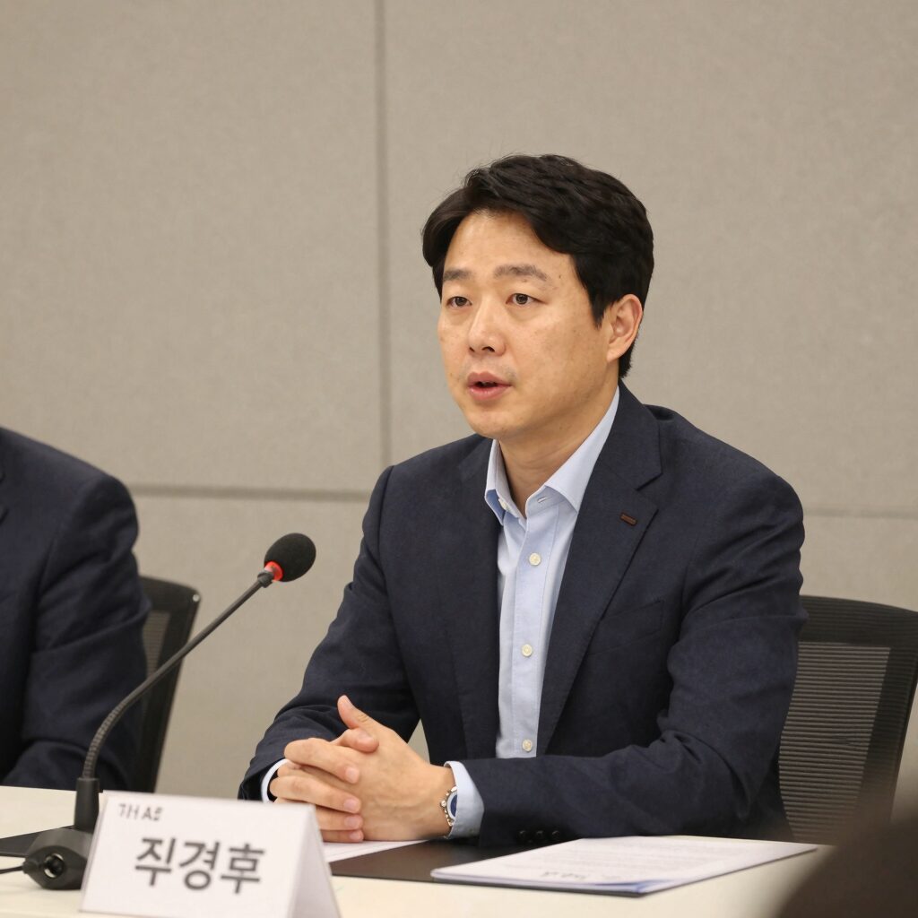 추경호 대구시장 당선인이 AI 바이오 메디시티 협의회 간담회에서 발언하는 모습