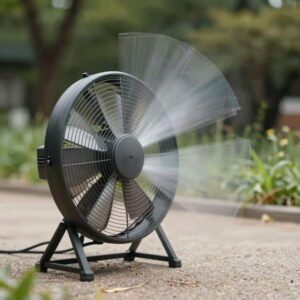 써큘레이터와 선풍기의 바람 방향과 이동 거리를 비교한 이미지